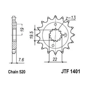 Řetězová sada pro motocykl JT Sprockets Řetězové kolečko Suzuki LTZ 400/ LTR 450 Počet zubů: 14 zubů