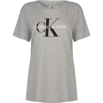 Dámský top Calvin Klein Jeans Mono Logo T Šedé Velikost: XS