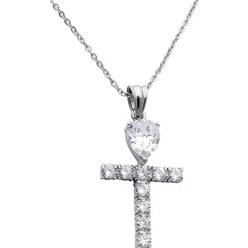 Přívěsek Dámský přívěsek zirkonový křížek z chirurgické oceli S455090