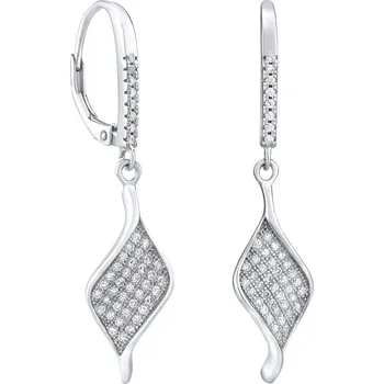Náušnice Stříbrné visací náušnice ASTORIA se zirkony