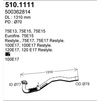 Přední díl výfuku Výfuková trubka ASSO 510.1111