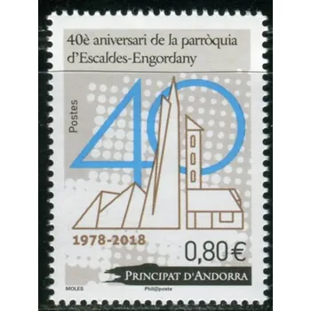 Poštovní známka Post France (2018) MiNr. 836 ** - Andorra (Fr.) - 40 let farnost Escaldes-Engordany