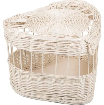 Svatební dekorace Svatební koš proutěný na holuby bělený