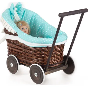 Kočárek pro panenku Kočárek proutěný pro panenku provence Buggy VI.