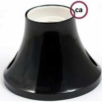 Elektrická zásuvka Creative Kolmá objímka E27 bakelitová, černá