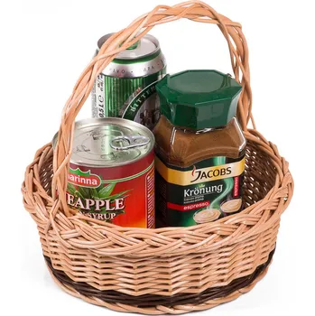 Dárkový potravinový koš Dárkový koš proutěný kulatý Veselje III.