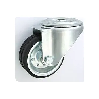 Pojezdové kolečko Pryžové kolo 80 mm otočná vidlice s otvorem