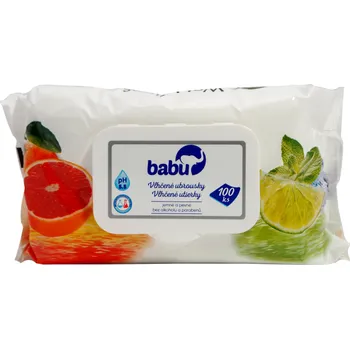 Dětský vlhčený ubrousek Babu vlhčené ubrousky Grapefruit & Lime 100 ks