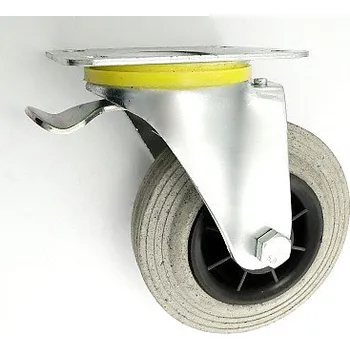 Pojezdové kolečko Pryžové kolo 125 mm otočná vidlice s deskou