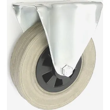 Pojezdové kolečko Pryžové kolo 180 mm pevná vidlice s deskou