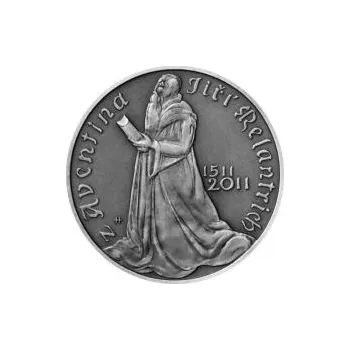 Nevydané mince Jiřího Harcuby - Jiří Melantrich z Aventina 34mm stříbro patina