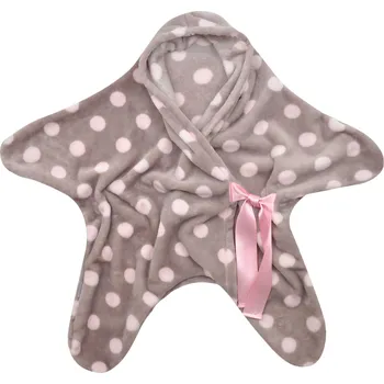 Kojenecká kombinéza starorůžová hebká zavinovačka hvězdička s puntíky