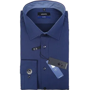 Pánská košile HEDVA ČESKÝ BROKÁT Košile DR Bussines Kent puntíček tmavě modrá Velikost: 44