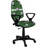 Dětská otočná židle BRANDON - FOTBAL zelená