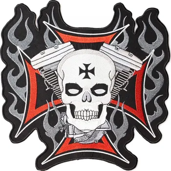 Nášivka emblém, nášivka Maltézský kříž, lebka III