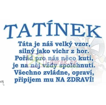 Žertovný předmět Laminovaná kartička - Přání pro tatínka