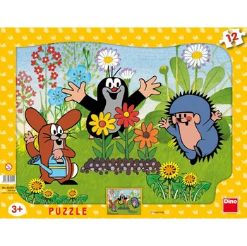 Puzzle Dino Krtek zahradník 8 dílků + 4 tvarové
