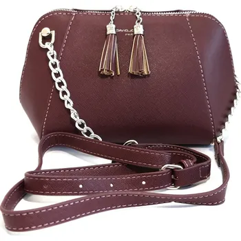 Dámská pevná malá crossbody kabelka David Jones CM3951A | fialová (vínová) | KabelkyproVas.cz