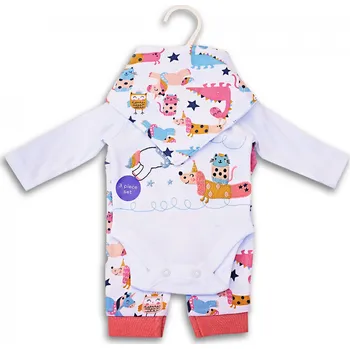 Kojenecká souprava NUTMEG Souprava pro miminka Jednorožec - 3 díly Velikost: 50 (NB)