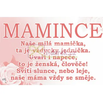 Žertovný předmět Laminovaná kartička - Přání pro maminku