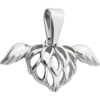 Přívěsek Přívěsek srdce s křídly Valentýn z chirurgické oceli S501040