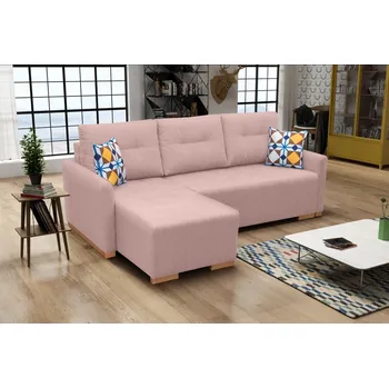 Sedací souprava Rozkládací rohová sedačka REX růžová