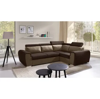 Sedací souprava Rozkládací rohová sedačka LIZZIE hnědá/ béžová