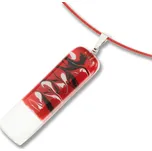 Skleněný přívěsek obdélníkový červený SARAH P0905