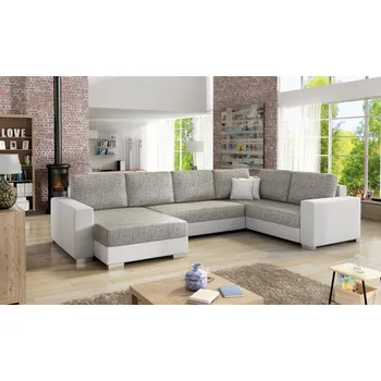 Sedací souprava Rohová sedací souprava RODEO šedá melír / bílá