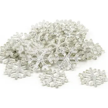 Vánoční dekorace Vločky pvc přízdoba 24ks/2,5-2cm stříbrná (HEB-8988.8990.8991.8993)