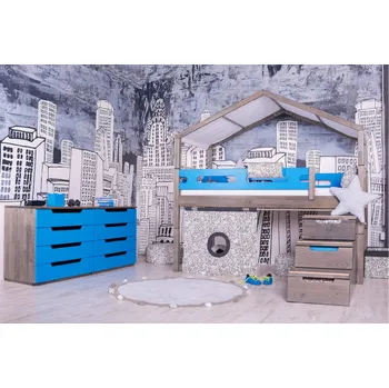 Postel DOMESTAV s.r.o. Zvýšené jednolůžko Bubbles Materiál: Buk cink, Povrchová úprava: Přírodní provedení