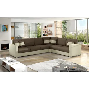Sedací souprava Rohová sedací souprava NERO hnědá / krémová