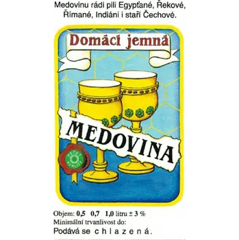 Samolepicí etiketa na medovinu kreslená