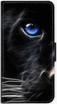 Pouzdro na mobilní telefon iSaprio Black Puma iPhone 7 flipové