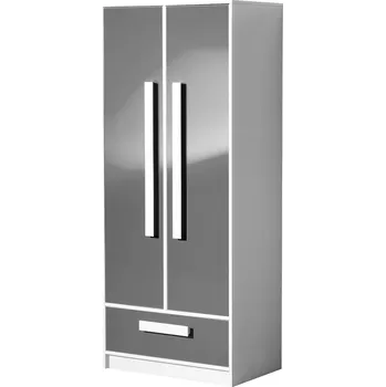 Šatní skříň Šatní skříň GULLIWER 1 bílá/šedá lesk