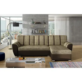 Sedací souprava Rozkládací rohová sedačka NAOMI cappucino / hnědá