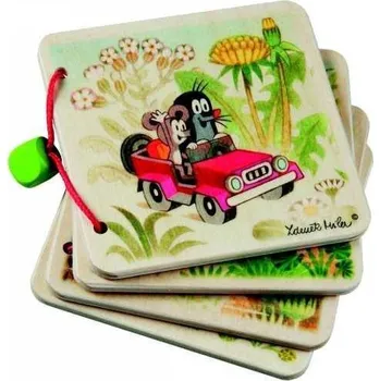 Hračka pro nejmenší Detoa První knížka Krtek 4 dřevěné listy