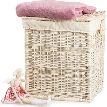 Koš na prádlo Proutěný bílý koš na prádlo SOFIE M