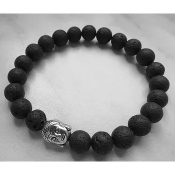 Náramek Blingstar Náramek Buddha - Lávový - 1464 korálky