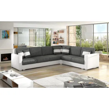 Sedací souprava Rohová sedací souprava NERO šedá / bílá