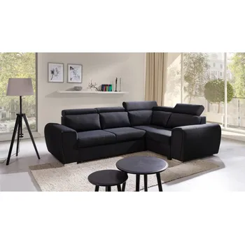 Sedací souprava Rozkládací rohová sedačka LIZZIE černá