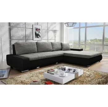 Sedací souprava Rozkládací rohová sedačka TOSCANIA šedá melír / černá