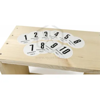 Úlová čísla kruhová černobílá - sada 10 ks - sada 11-20