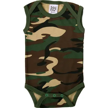 Kojenecký body 101. INC Dětské body bez rukávu obleček maskování Woodland Camo 101.INC Velikost: 62-68 (2-6 měsíců)