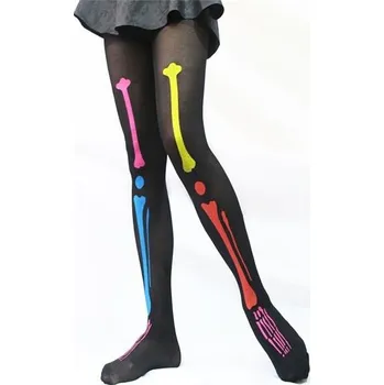 Karnevalový doplněk GoDan S.A. Punčocháče barevné kosti