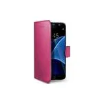 Pouzdro typu kniha CELLY Wally pro Samsung G930F Galaxy S7, PU kůže, fuchsiové