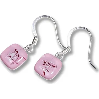 Náušnice Skleněné náušnice růžové HELENE N1103