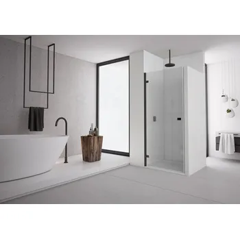 Sprchové dveře AN1C - jednokřídlé dveře levé 70 cm, profil černý AN1CG07000607