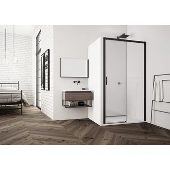 Sprchové dveře TLS2 - ATYP jednodílné posuvné dveře levé 100-180 cm, profil černý TLS2GSM10607