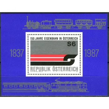 Poštovní známka (1987) MiNr. 1886 ** - Rakousko - BLOCK 9 - 150 let železnice v Rakousku
